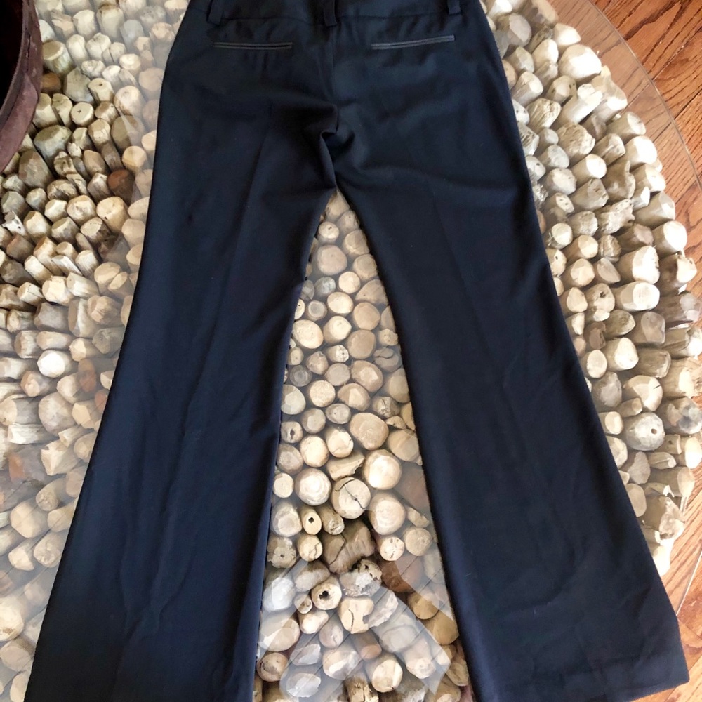 Alice and Olivia Low Rise Leather Trim Trousers - Picture 3 of 6